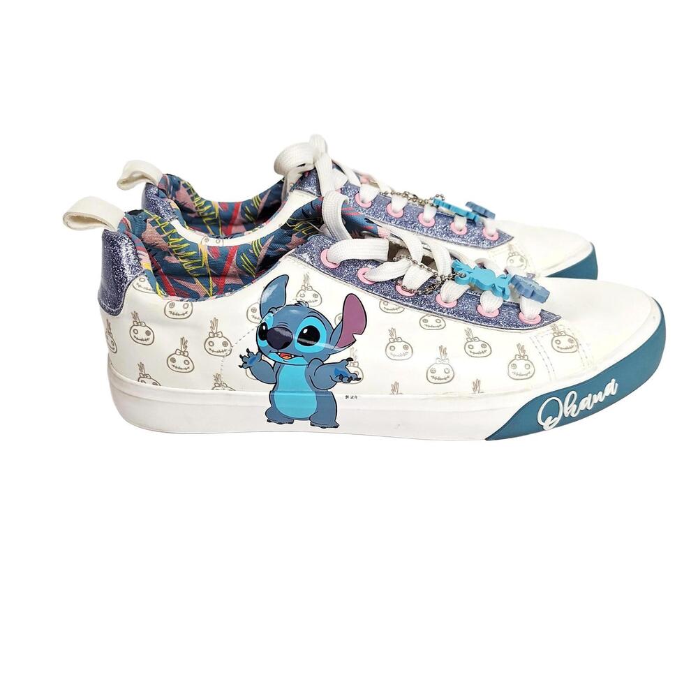 Disney GroundUp Women's Size 9 Lilo & Stitch Ohana‎ Low Top Sneakers With Charms